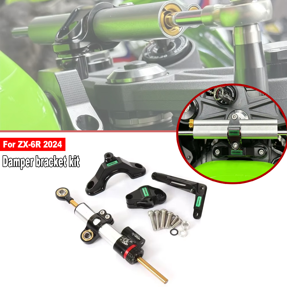 Steering Damper Stabilizer Kit Cnc - Para Kawasaki Ninja ZX 6R ZX-6R