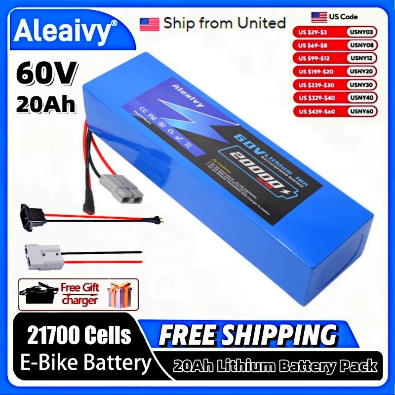 60V 30Ah 21700 Battery Pack - Bateria de lítio Aleaivy 60V 20Ah