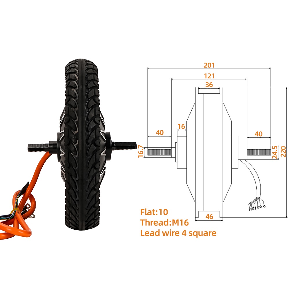 60V 5000W Brushless Hub Motor - Motor elétrico para ciclomotor, motor com