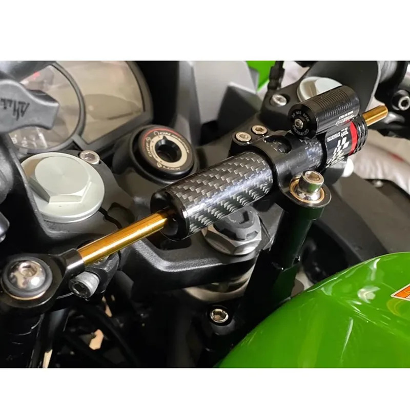 Para kawasaki 500 2024-suporte - Steering Damper Stabilizer Kit Cnc avaliação e preço
